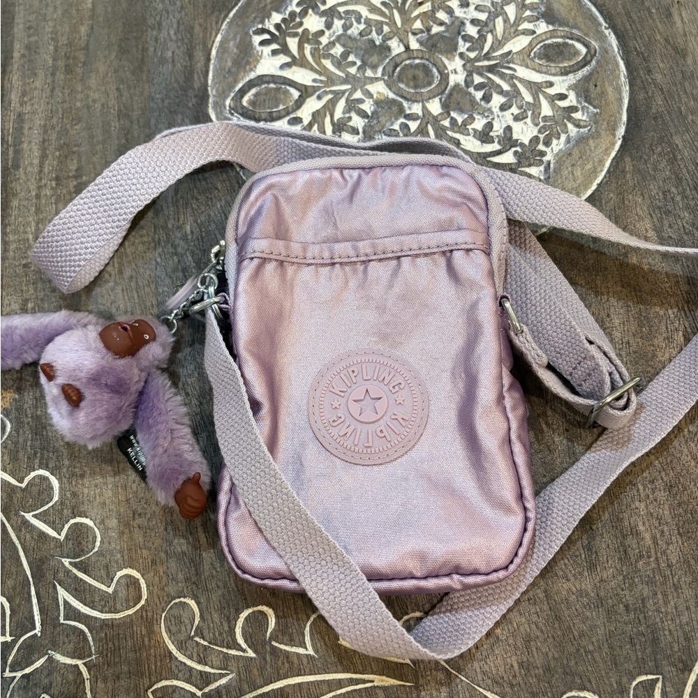 Kipling Lilac Crossbody Bag with Monkey Keychain